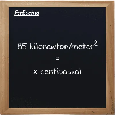 Contoh konversi kilonewton/meter<sup>2</sup> ke centipaskal (kN/m<sup>2</sup> ke cPa)